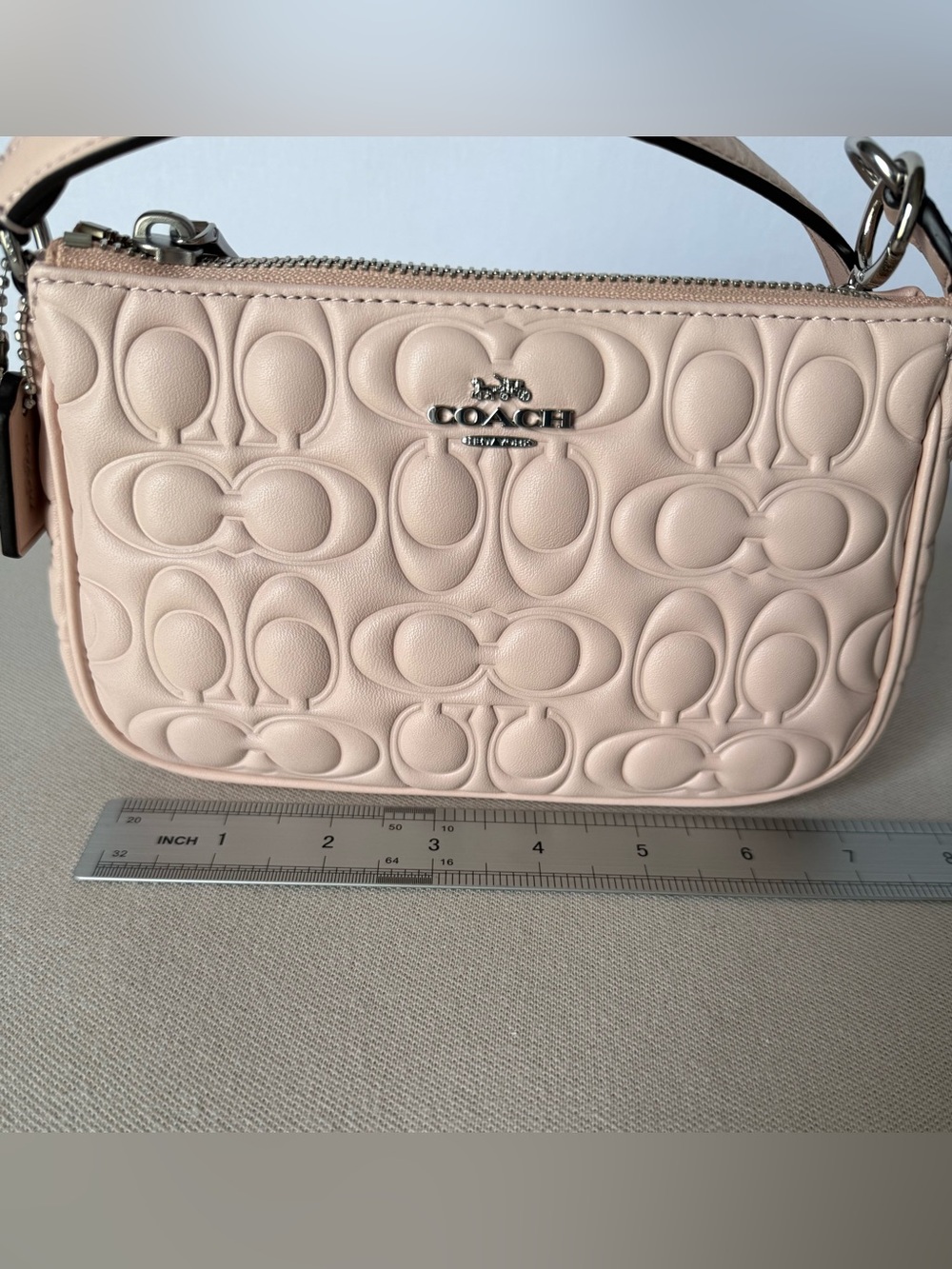 NWT Coach Nolita 19 Signature Silver/Blush Style Upgrade with a Chain Extender - Picture 9 of 11